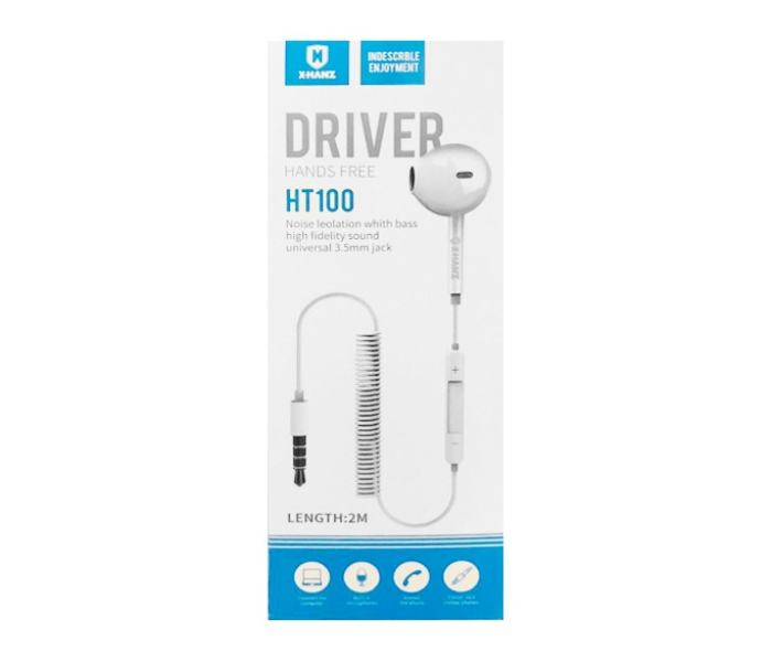 HT100 Driver Noise Leolation 3.5 mm Jack Hands Free Headset - White - Zoom Image 3