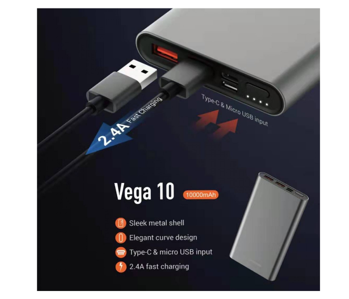 Riversong PB36PRO Vega 10 Pro 10000mAh Power Bank - Dark Blue - Zoom Image 2