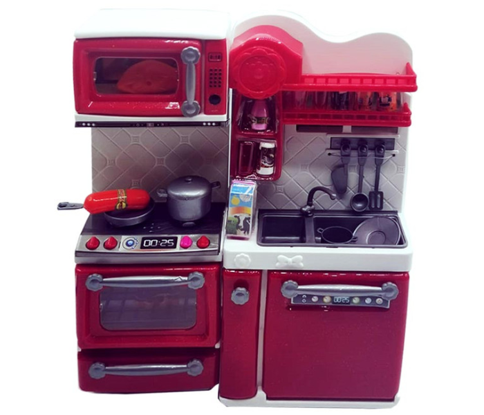 Basmah Home Appliances Set With Doll Light and Music - Red - Zoom Image 3