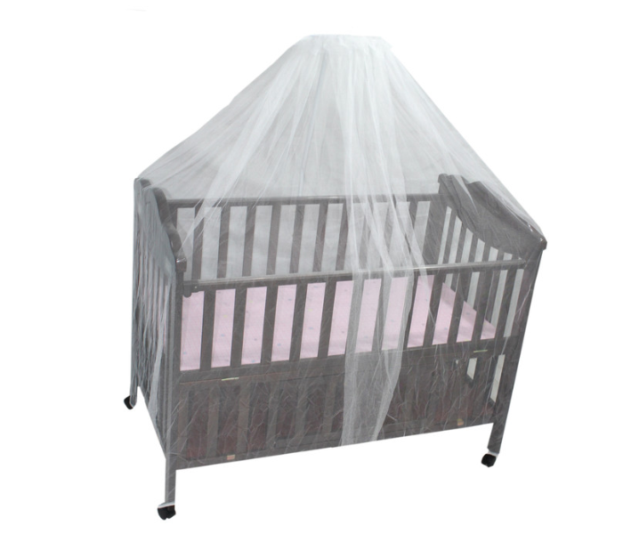 Babylove 27-288F Baby Love Wooden Bed With Mosquito Net - Pink - Zoom Image 1