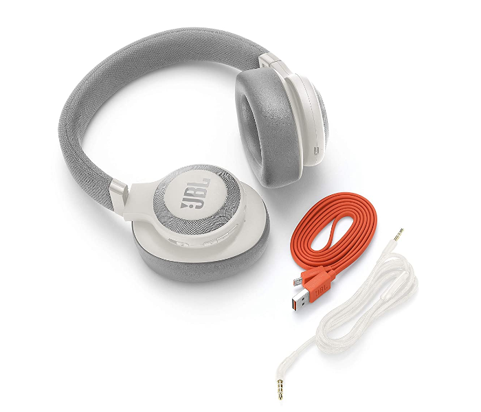 JBL E65BTNC Wireless Over-Ear Active Noise Cancelling Headphones - White - Zoom Image 5