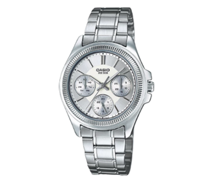 Casio LTP2088D7A Enticer Series Analog Watch for Women - Silver - Zoom Image