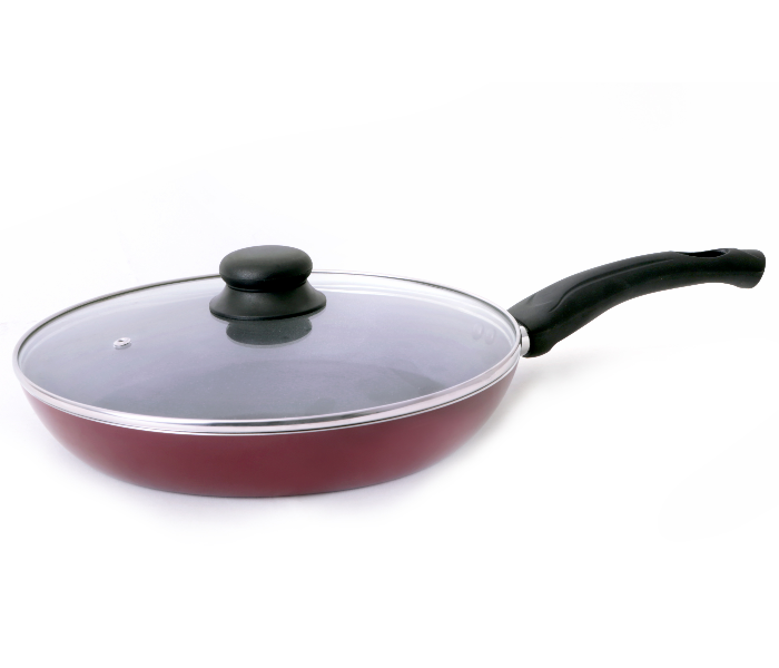 Royalford RF2951 24cm Fry Pan with Lid - Red - Zoom Image 1