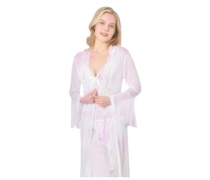 High Quality 3 pcs Night Wear - White - Zoom Image 3