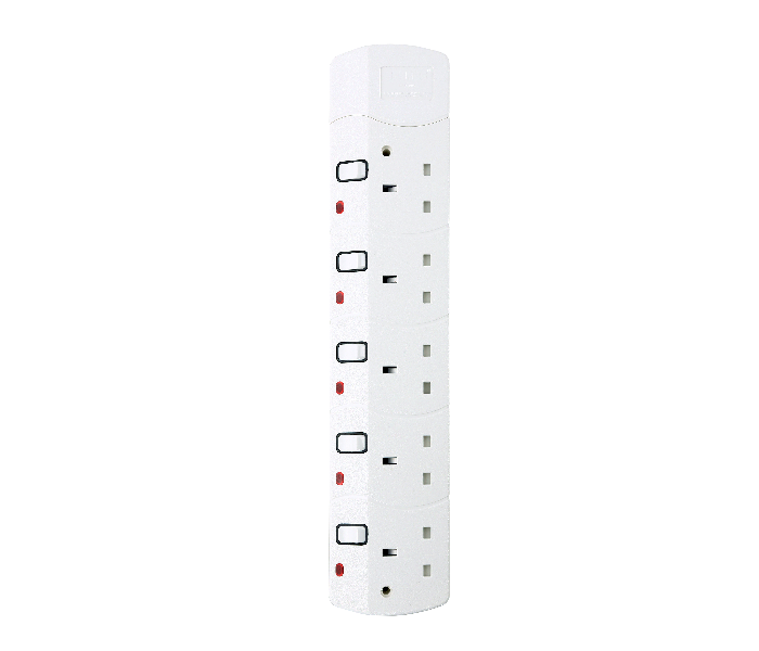 Geepas GES4085 5 Metre Portable Multi Socket 5 Way - White - Zoom Image 3