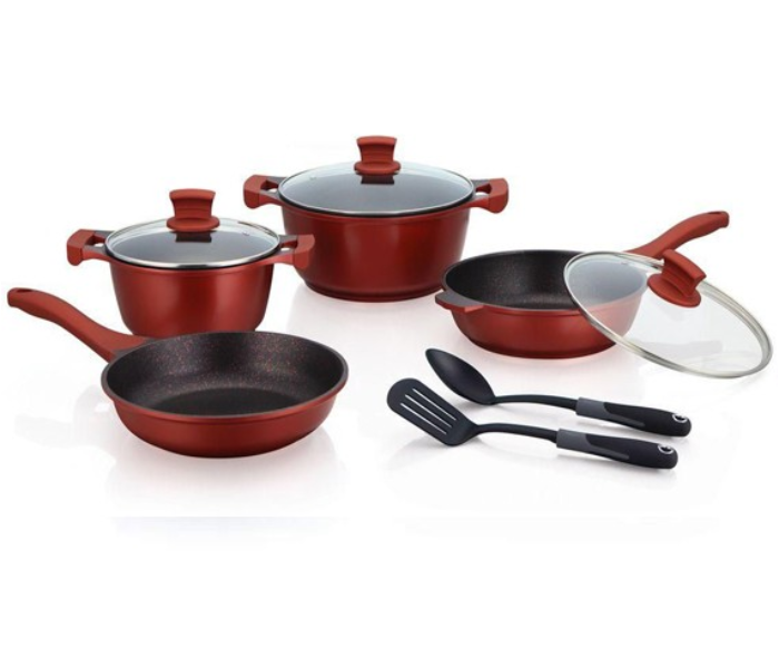 Winsor WR6004 9 Pieces Cast Aluminium Granite Non Stick Set - Burgundy - Zoom Image 3