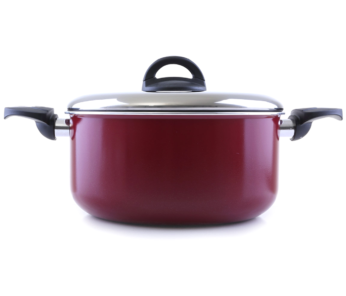 Royalford RF1252C24 24cm Elegant Casserole with Lid - Red - Zoom Image 1