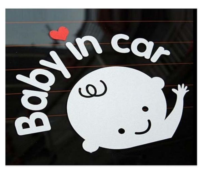 Baby On Board Car Sticker White - Zoom Image