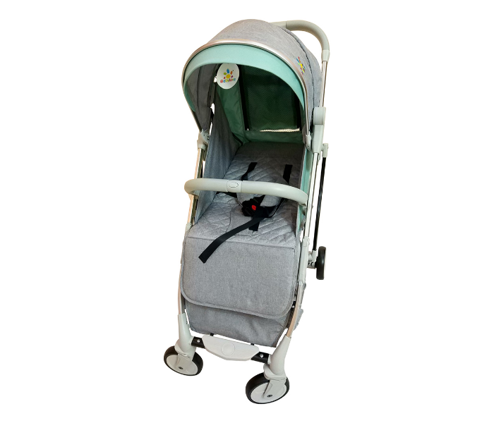 Baby Love 27-005KF Aluminum Silver Tube Stroller - Grey and Green - Zoom Image 3