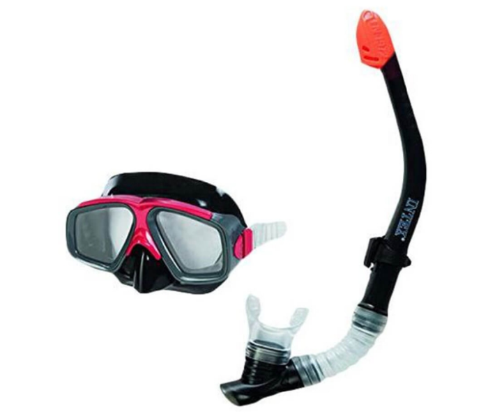 Intex 55949 Surf Rider Swimming Diving Mask and Snorkel Set - Black and Pink - Zoom Image