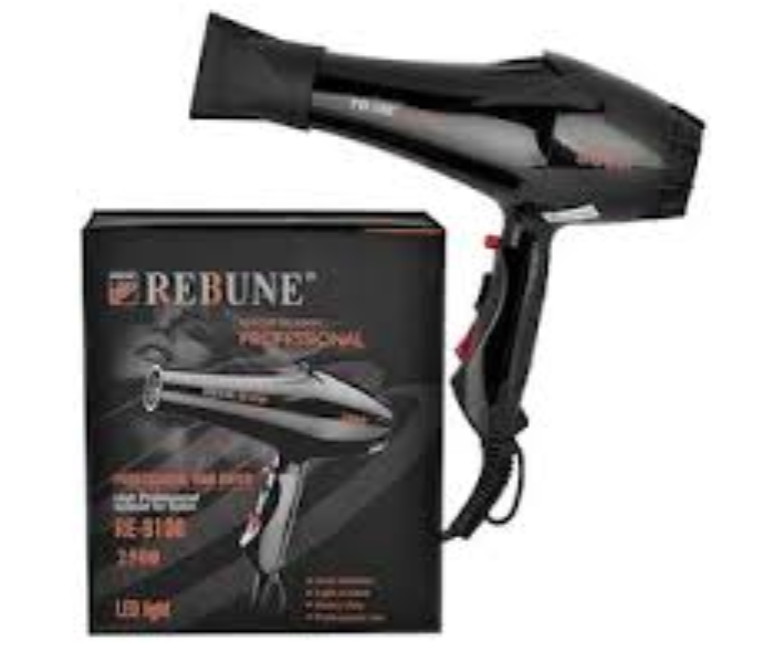 Rebune RE-9100 Professional Hair Dryer for Salon - Black - Zoom Image