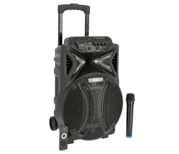 Krypton KNMS6059 Rechargeable Portable Professional Speaker with Mic - Black - Zoom Image 2