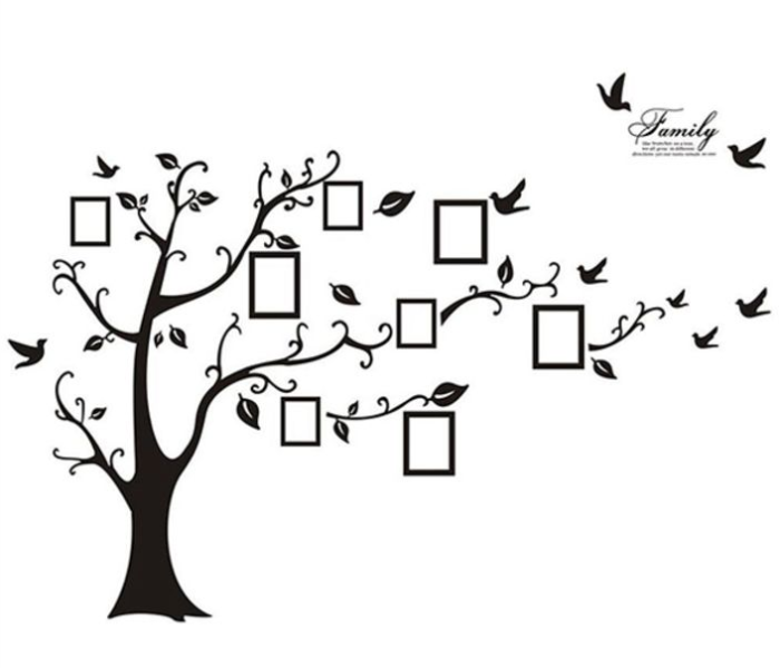 Family Tree Wall Decal Mural Sticker - Black - Zoom Image