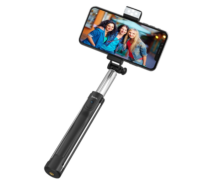 Hoco K10A Aluminum Alloy Selfie Stick Wireless Monopod with Remote - Black - Zoom Image 1