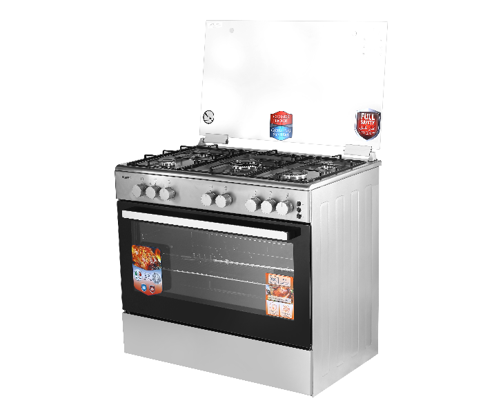 Geepas GCR9067FTST 5 Burner Freestanding Full Safety Gas Cooking Range with Cooling Fan - Zoom Image 1