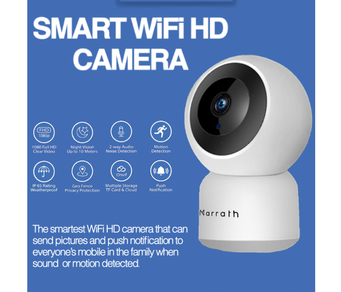 Marrath MSHSS005 Smart WiFi 1080P Full HD IP PTZ CCTV Video Auto Tracking Camera - Zoom Image 1