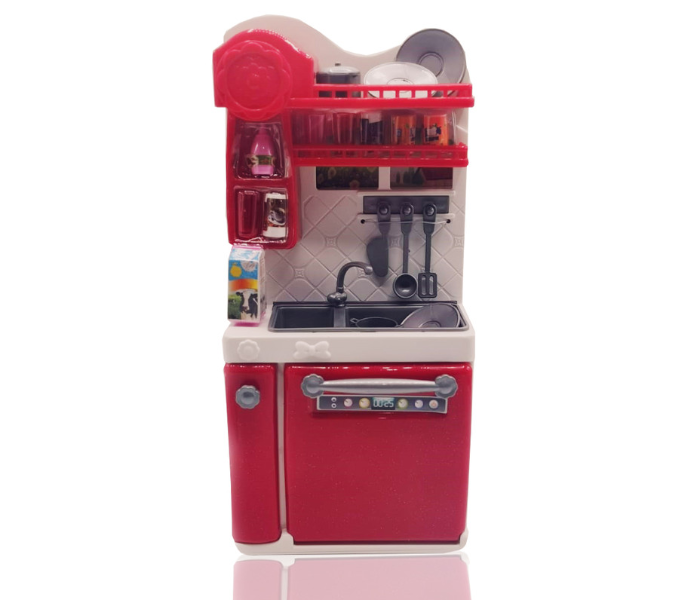 Basmah Home Appliances Set With Doll Light and Music - Red - Zoom Image 2