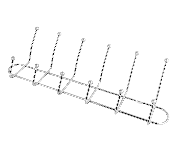 Royalford RF1426-MH6 Metal Hanger with 6 Hooks - Silver - Zoom Image 2