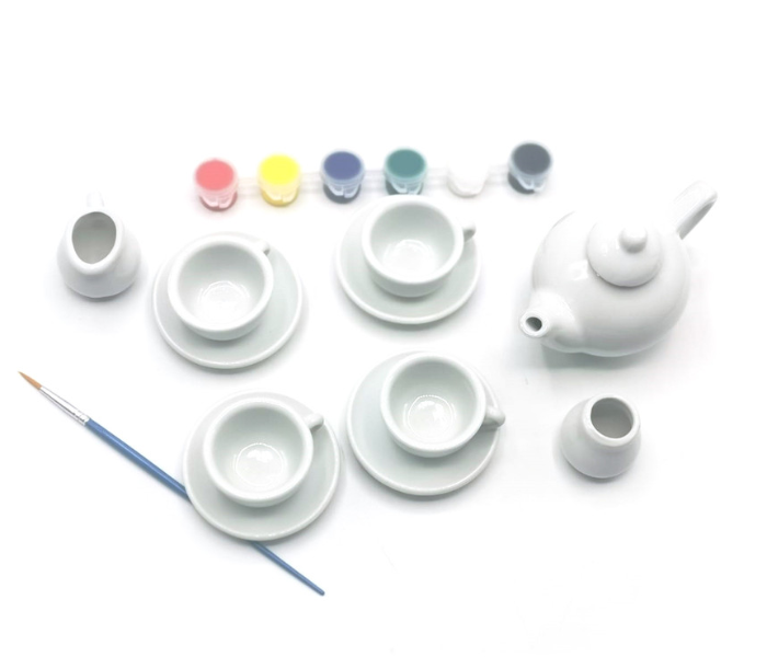 Basmah Diy Porcelain Tea Set - White - Zoom Image 1