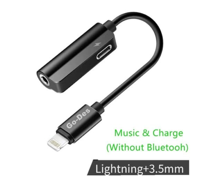 Go-DES GDUC028 3 in 1 Connector and Charge Adapter Lightening - Black - Zoom Image