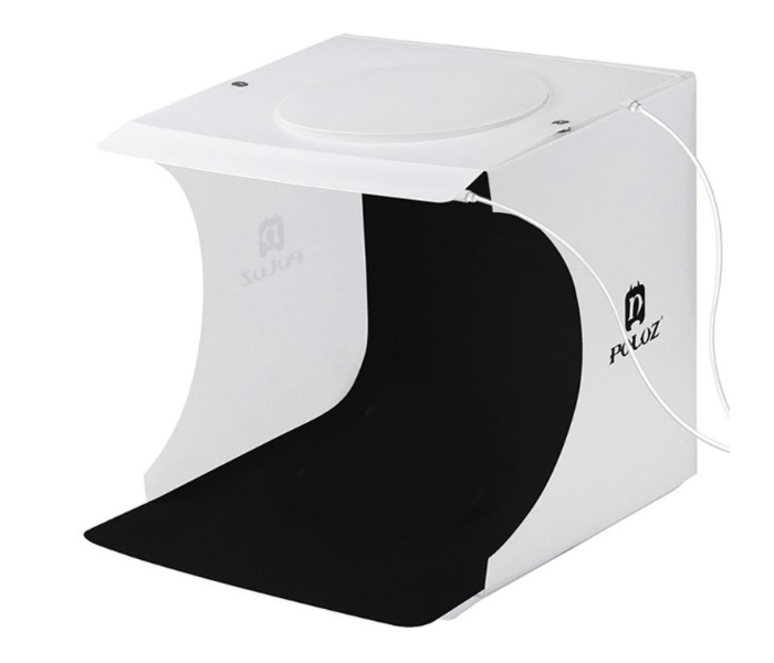 Portable Photo Studio Box for Jewellery and Small Items Photography with 6 Backgrounds - Black and White - Zoom Image