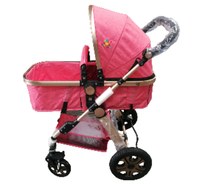 Baby Love 27-004KF Aluminum Golden Tube Stroller - Pink - Zoom Image 1