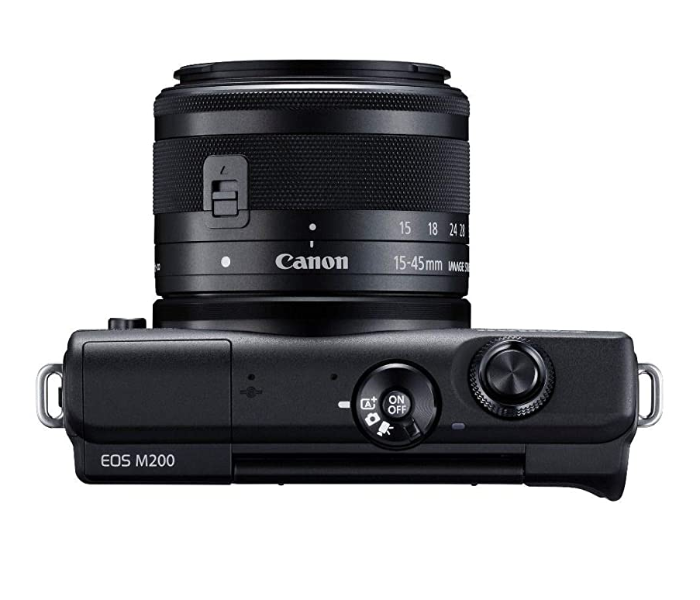 Canon EOS M200 Mirrorless Camera with EF-M 15-45mm f 3.5-6.3 IS STM Lens and EF-M 55-200mm f 4.5-6.3 IS STM Lens - Black - Zoom Image 4