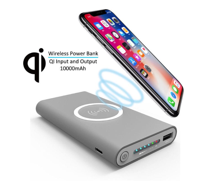 Generics Universal Fast Charging 10000mAh Portable Power Bank with Wireless Qi Charger Pad - Black - Zoom Image 3