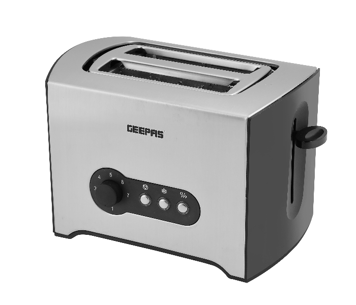 Geepas GBT6152 2-Slice Stainless Steel Bread Toaster - Black and White - Zoom Image 1