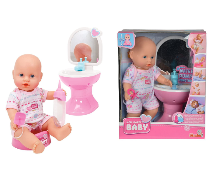 Simba New Born Baby Doll with Water Pump Function - Pink - Zoom Image 3