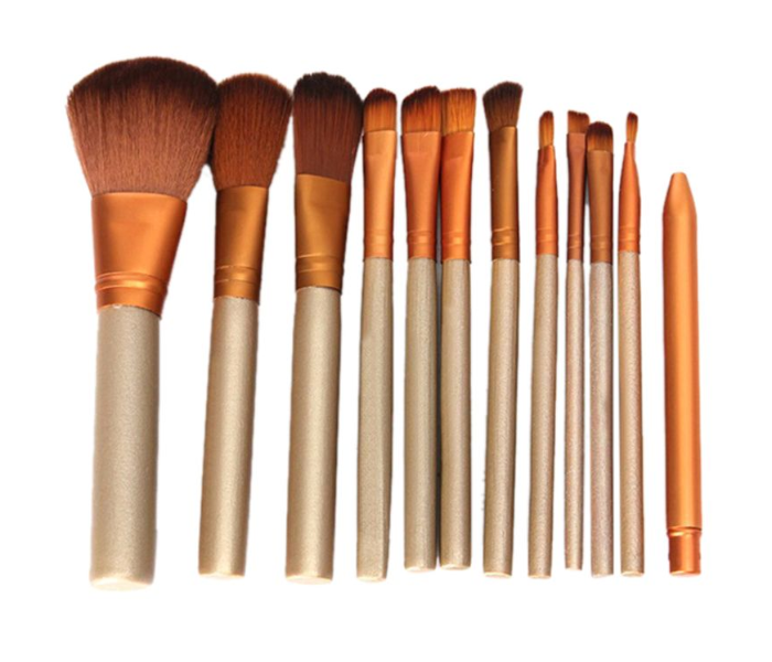 Skin Plus 12 Piece Makeup Brush Set - Bronze - Zoom Image