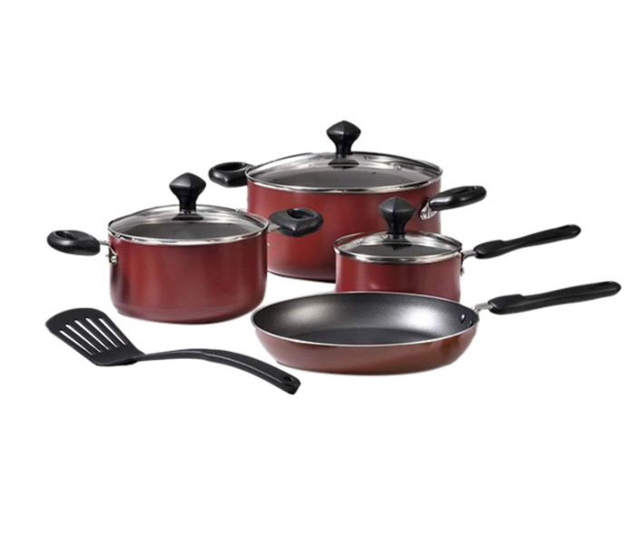 Prestige 8 Piece Aluminum Non-stick Cookware Set - Red - Zoom Image 1