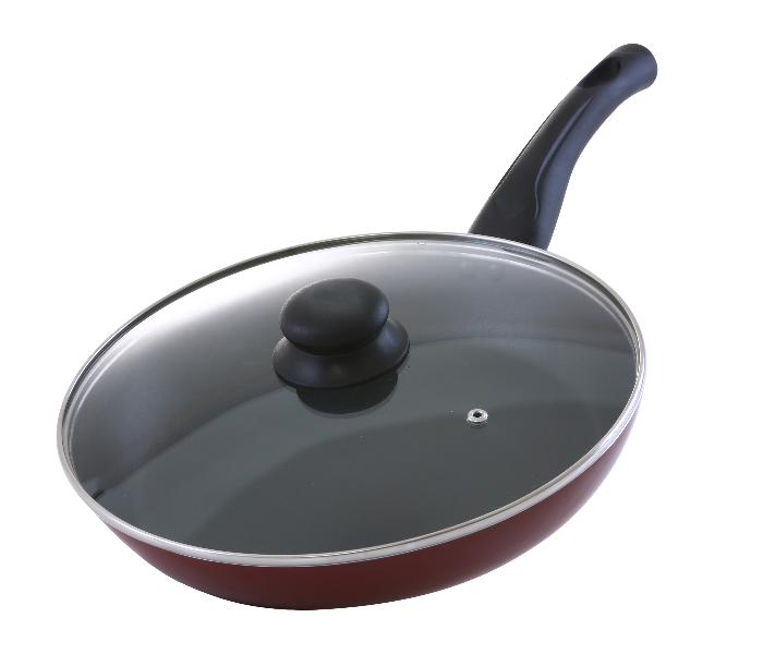 Royalford RF2953 28cm Fry Pan with Lid - Red - Zoom Image 2