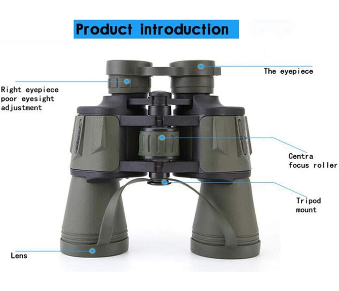 Adjustable Vision 20X50 Outdoor FMC High Transmittance Telescope Binocular -Army Green - Zoom Image 3