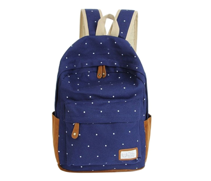 Korean Fashion Polka Dot Printed Backpack for Women - Blue - Zoom Image