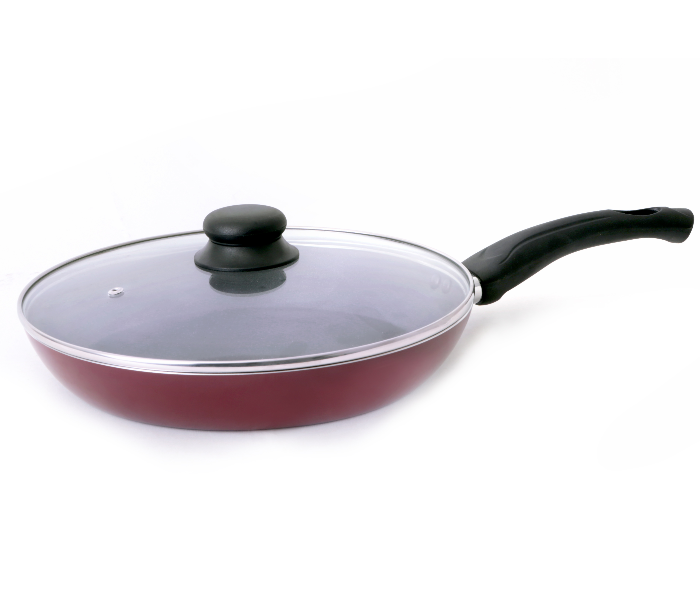 Royalford RF2953 28cm Fry Pan with Lid - Red - Zoom Image 1