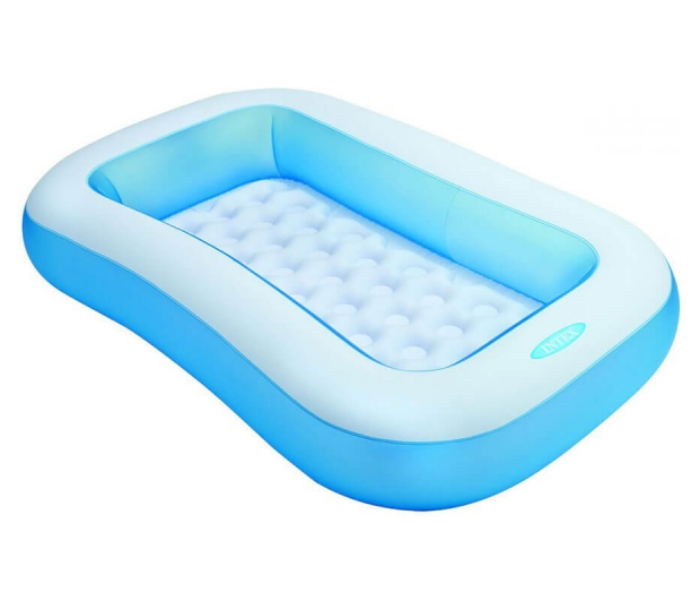 Intex ZX57403 Inflatable Rectangle Kids Plastic Swimming Pool - Blue - Zoom Image