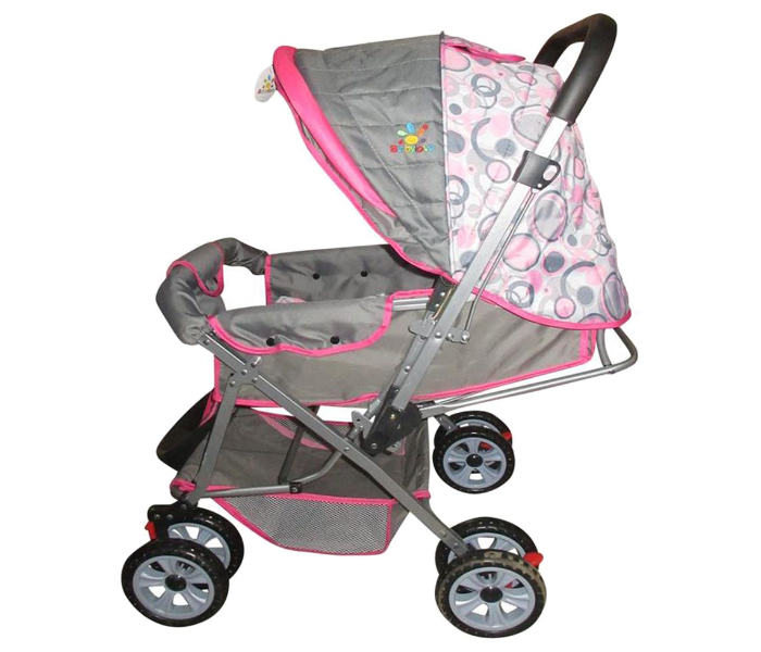 Baby Love 27-2113 Foldable  Stroller - Pink and Grey - Zoom Image 3