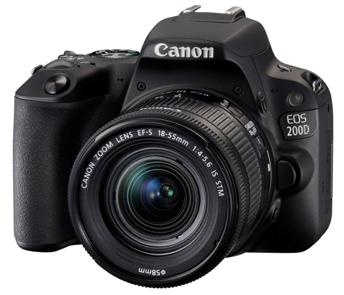 Canon EOS 200D 24.2MP Digital SLR Camera and EF-S 18-55 mm f4 is STM Lens - Black - Zoom Image 1