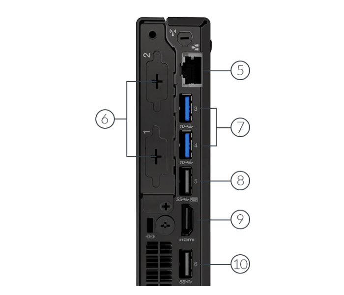 Lenovo ThinkCentre 10T7008GAX M720q Tiny i7-9700T 8GB DDR4 512GB SSD Windows 10 Pro 64 Bit - Black - Zoom Image 3