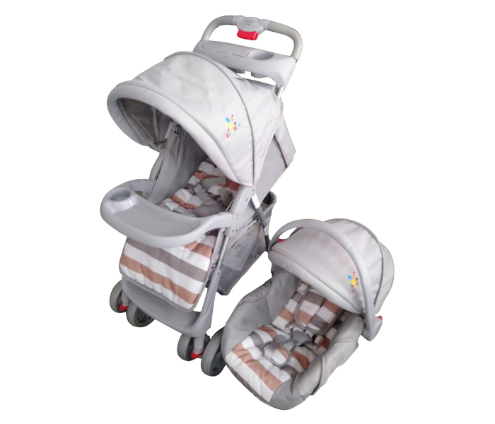 Baby Love 27-5-19 Stroller With Car Seat - Grey - Zoom Image 2