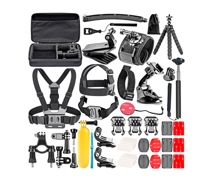 58 in 1 Universal Outdoor Sports Action Camera Accessories Kit - Black - Zoom Image