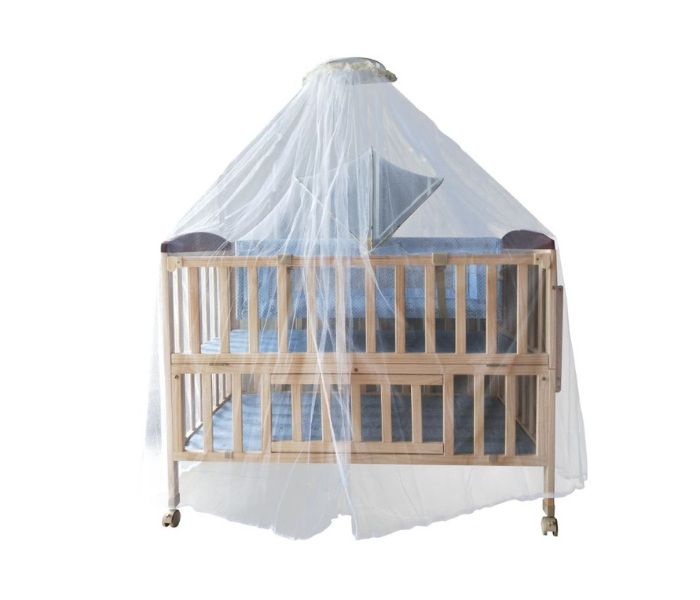 Babylove 27-16F Baby Love Wooden Bed With Mosquito Net - Cream - Zoom Image 3