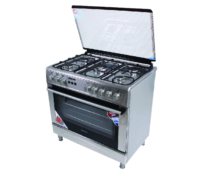 Geepas GCR9051 90x60 cm Ceramic Plate Free Standing Cooking Range - Silver - Zoom Image 2