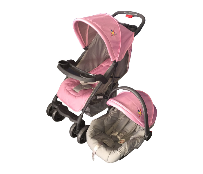 Baby Love 27-10YK Stroller With Car Seat - Pink - Zoom Image 3