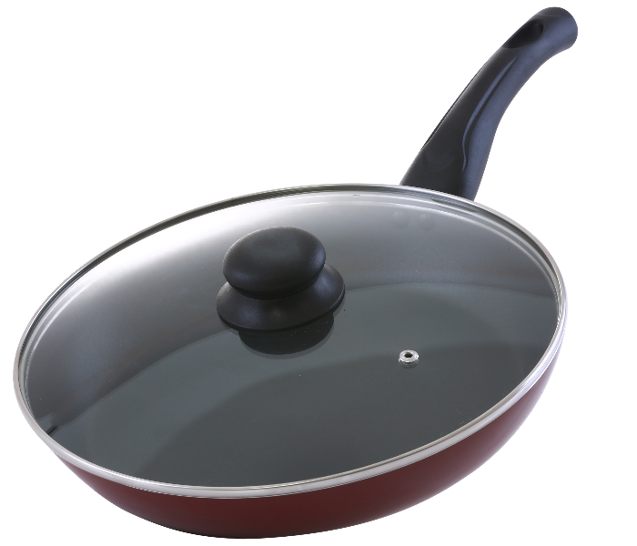 Royalford RF2950 22cm Fry Pan with Lid - Red - Zoom Image 2