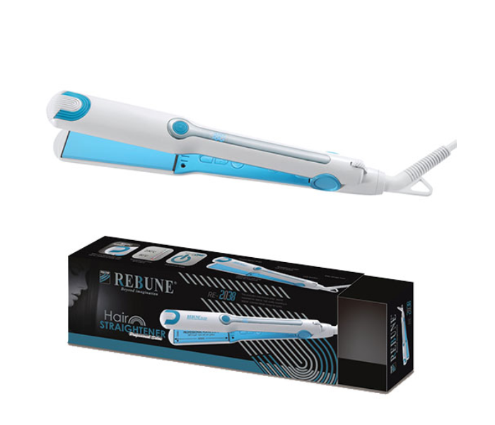 Rebune RE-2038 Hair Straightener Professional Salon - White and Blue - Zoom Image 2