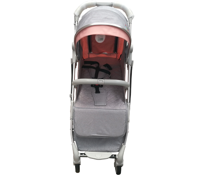 Baby Love 27-005KF Aluminum Silver Tube Stroller With Bag - Grey and Pink - Zoom Image 2