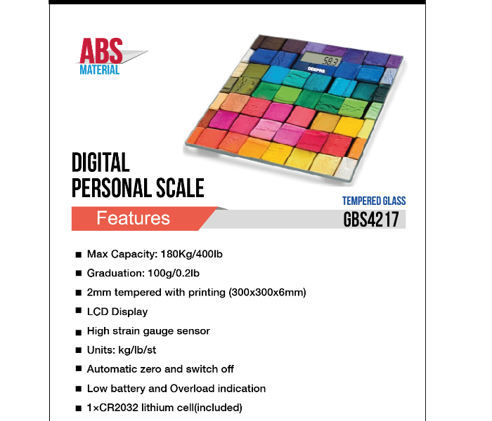 Geepas GBS4217 Printed Design Digital Personal Scale - Zoom Image 3