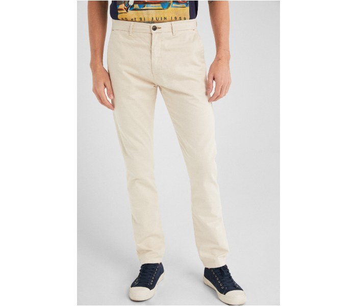 Springfield SS19 Solid Sport Trouser Chinos EU 48 For Men - Cream - Zoom Image 2